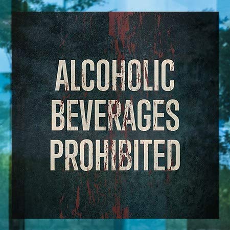 Cgsignlab | משקאות אלכוהוליים אסורים -חלודה בגיל רמה נצמד חלון | 5 x5
